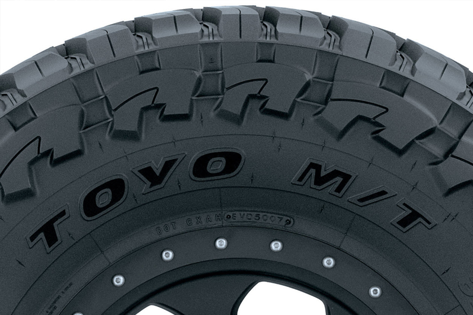 A beauty shot of a Toyo truck tire